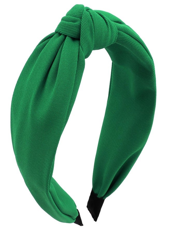 Amariver Green Headbands for Women Wide Knotted Headband Top Knot Hair Band Non-slip Head Band Soft Fashion Green Accessories for Women Girls - Image 1